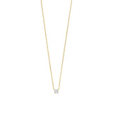 Ti Sento Classic Zirconia Solitaire Necklace Golden