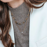 Ti Sento Classic Zirconia Solitaire Necklace Golden