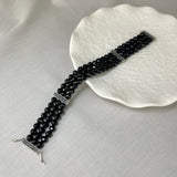 Vintage Design Sterling Silver Black Onyx Regency Bracelet
