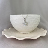 Vintage Design Sterling Silver Sparkling CZ Flower Pendant
