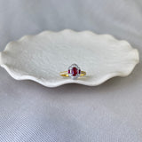 Vintage Design 18ct Yellow Gold Ruby Diamond Cluster Ring