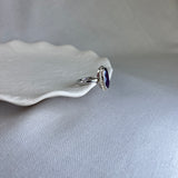 9ct White Gold Amethyst Solitaire Twist Ring