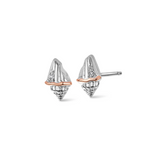 Clogau Nature's Wonder Silver Topaz Seashell Stud Earrings