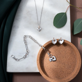 Clogau Cariad Silver Hoop Drop Earrings