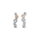 Clogau Celebration Silver Topaz Curved Stud Earrings