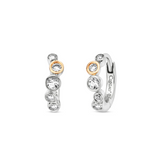 Clogau Celebration Silver Topaz Huggie Hoop Earrings
