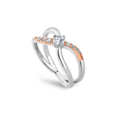 Clogau Forever Yours Silver Zircon Kiss Ring