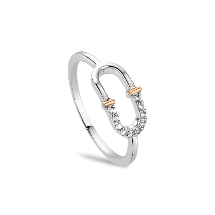 Clogau Gold Sterling Silver Connection White Topaz Ring