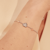 Clogau Forever Yours Silver Love Heart Bracelet with Swarovski Zirconia