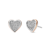 Clogau Forever Yours Silver Love Heart Earrings with Swarovski Zirconia