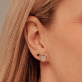 Clogau Forever Yours Silver 9ct Rose Gold Love Heart Earrings