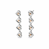 Clogau Tree of Life Silver Heart Two Way Stud Drop Earrings