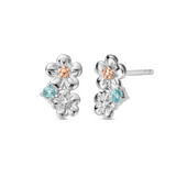 Clogau Gold Sterling Silver Blue Topaz Forget Me Not Stud Earrings