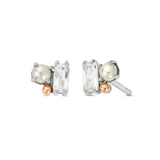 Clogau Nature's Wonder Silver Pearl Beachcomber Cluster Stud Earrings
