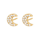 Scream Pretty Crescent Moon Stud Earrings Gold Plated