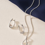 Clogau Past Present Future Silver Topaz Twist Necklace