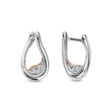 Clogau Past Present Future Silver Topaz Twist Hoop Earrings