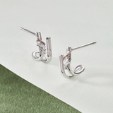 Clogau Past Present Future Silver Topaz Curve Stud Earrings