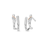 Clogau Past Present Future Silver Topaz Curve Stud Earrings