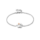 Clogau Gold Sterling Silver Paw Print Single Paw Bracelet