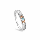 Clogau Gold Sterling Silver Lilibet Sky Blue Topaz Band Ring SALE