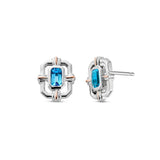 Clogau Silver Swiss Blue Topaz Gateways Stud Earrings