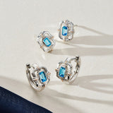 Clogau Silver Swiss Blue Topaz Gateways Huggie Hoop Earrings