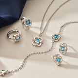 Clogau Silver Swiss Blue Topaz Gateways Huggie Hoop Earrings