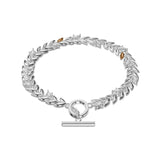 Clogau Royal Clogau Silver Topaz Leaf T-Bar Bracelet