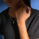 Little Star Luxe Platinum Plated Ariel Diamond Heart Bracelet