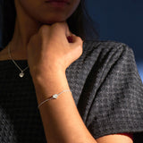 Little Star Luxe Platinum Plated Ariel Diamond Heart Bracelet