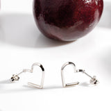 Kit Heath Love Silver Heart Fine Outline Hoop Earrings