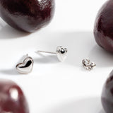 Kit Heath Love Silver Heart Stud Earrings