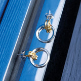Kit Heath Bevel Unity Golden Drop Stud Earrings