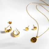 Kit Heath Mirage Reflect Golden Round Disc Stud Earrings
