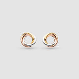 Kit Heath Bevel Trilogy Golden Stud Earrings