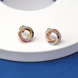 Kit Heath Bevel Trilogy Golden Stud Earrings