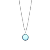 Bering Arctic Symphony Pale Blue Silver Round Necklace