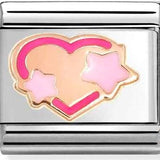 Nomination Classic Rose Gold Enamel Pink Star Heart Charm