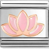 Nomination Classic Rose Gold Enamel Pink Lotus Charm