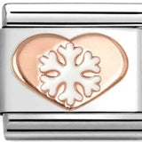 Nomination Classic Rose Gold Enamel Snowflake Heart Charm
