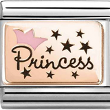 Nomination Classic Rose Gold Enamel Pink Princess Crown Charm