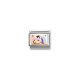 Nomination Classic Rose Gold Enamel Rainbow Unicorn Charm
