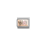 Nomination Classic Rose Gold Enamel Treble Clef and Music Note Charm