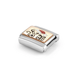 Nomination Classic Rose Gold Enamel Puppy Dog with Santa Hat Charm
