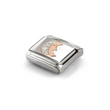 Nomination Classic Rose Gold Glitter Enamel Silver Moon Charm