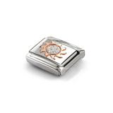 Nomination Classic Rose Gold Glitter Enamel Silver Sun Charm