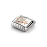 Nomination Classic Rose Gold Glitter Enamel Silver Stars Charm