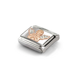 Nomination Classic Rose Gold Glitter Enamel Silver Angel Charm