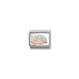 Nomination Classic Rose Gold Glitter Enamel Silver Hedgehog Charm